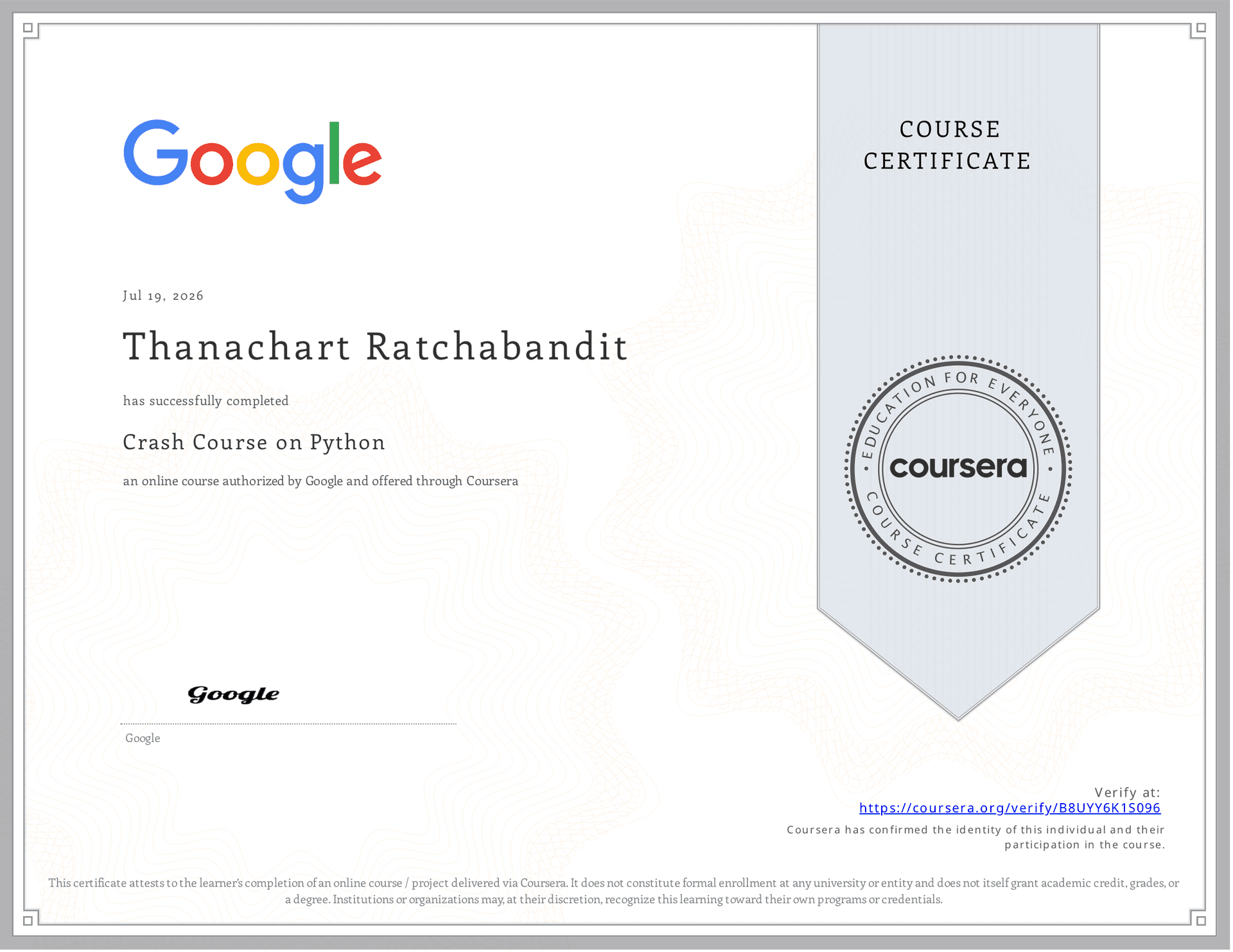 Crash Course on Python