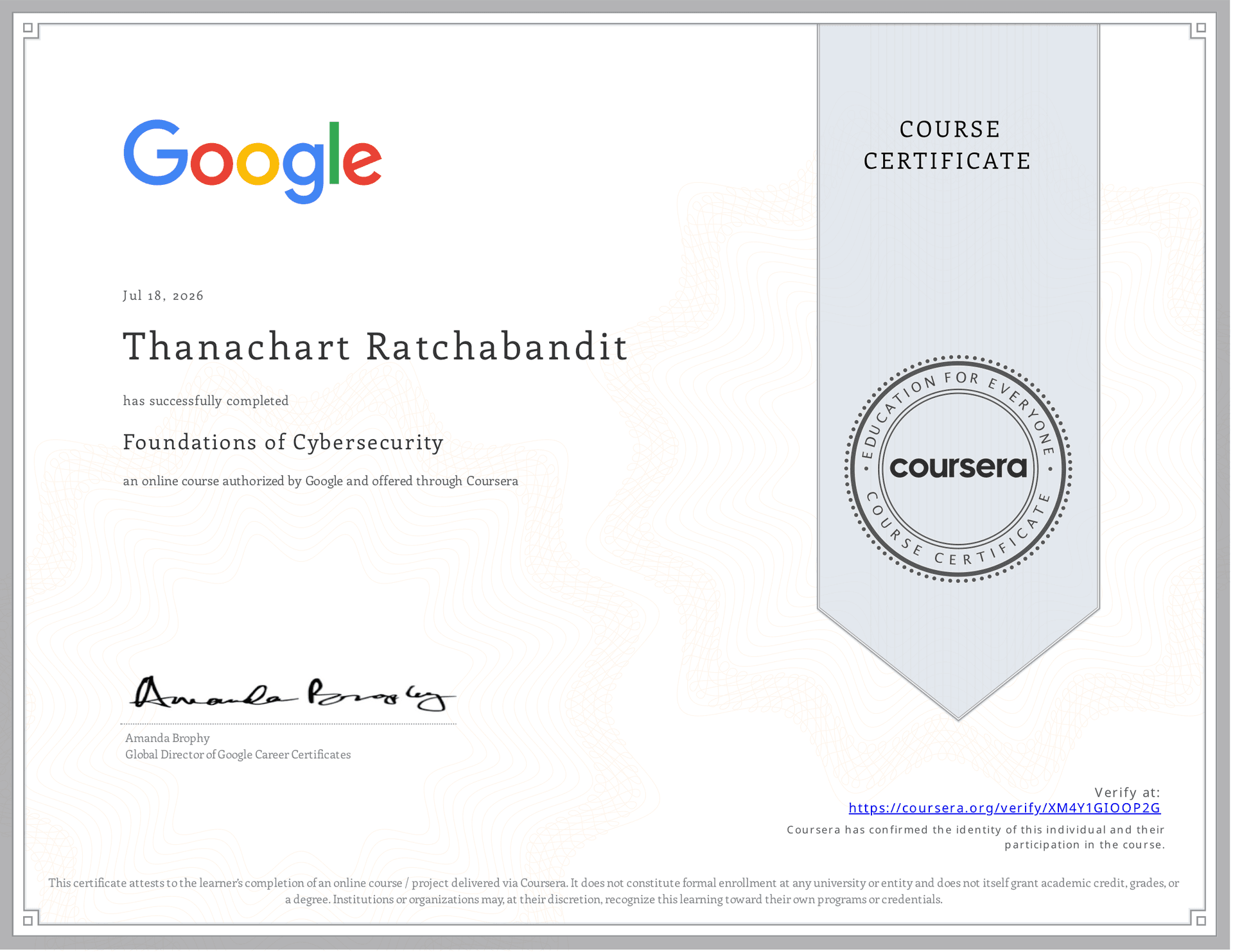Foundations of Cybersecurity
