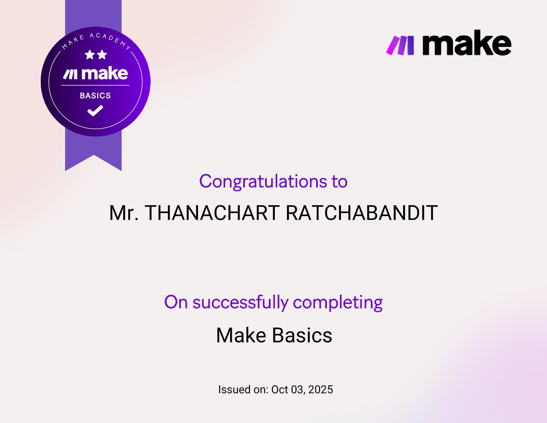 Make Basics Certification