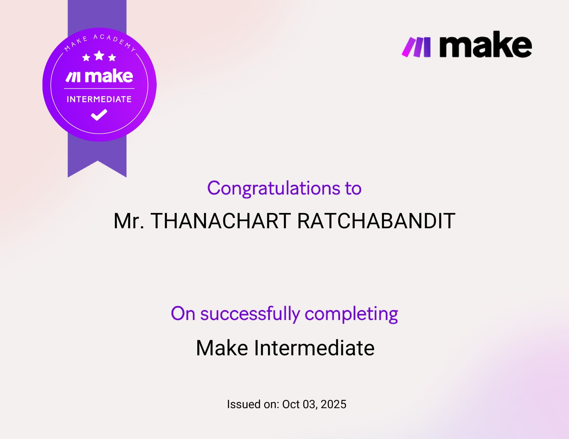 Make Intermediate Certification